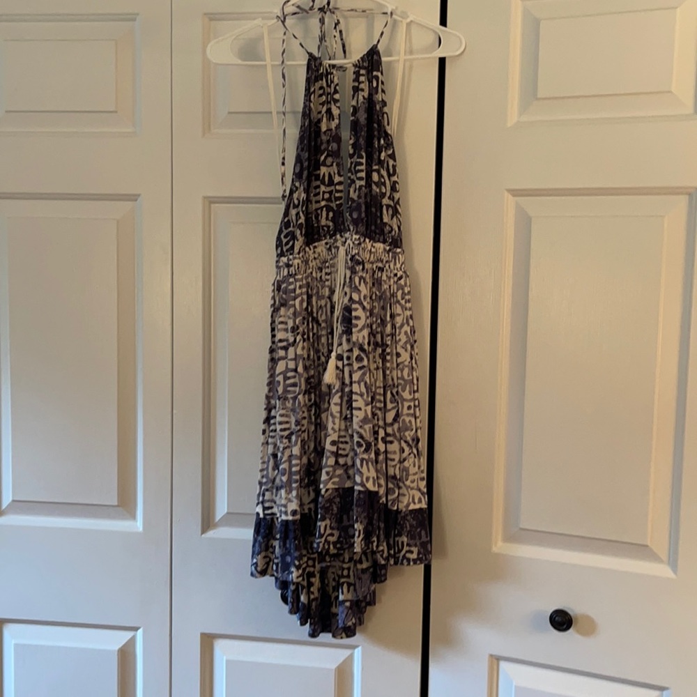 Free People Beach Day Halter Open Back Short Dress